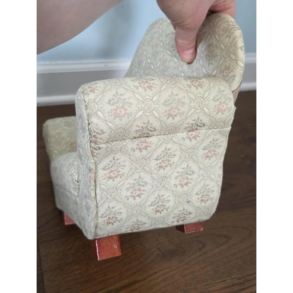 Vintage Victorian Style Upholstered 18in Doll Couch Sofa Furniture Dayton Hudson